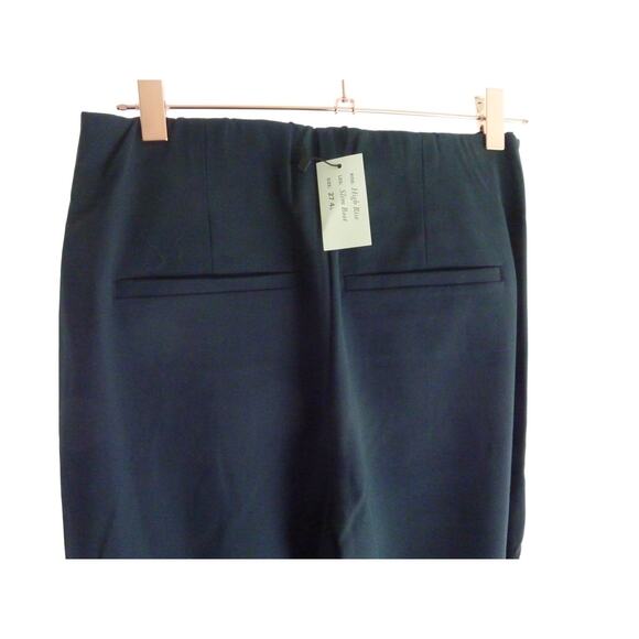 NWT Abercrombie and Fitch Black Pant Trousers 4L 27 Long High Rise Slim Boot - Picture 4 of 6